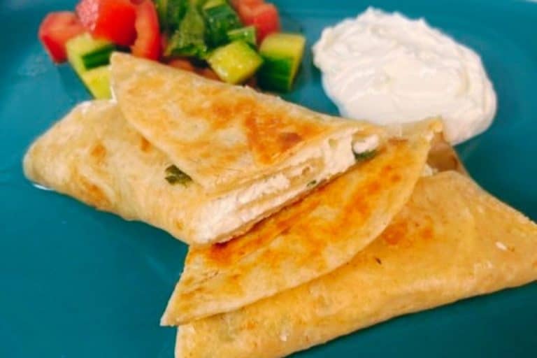 Manakeesh with Feta, Salad & Garlic Yogurt